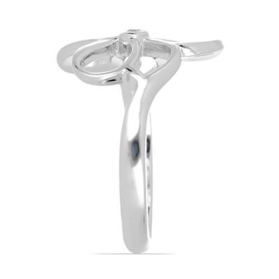 BUY REAL WHITE DIAMOND  FLOWER RING IN 925 SILVER